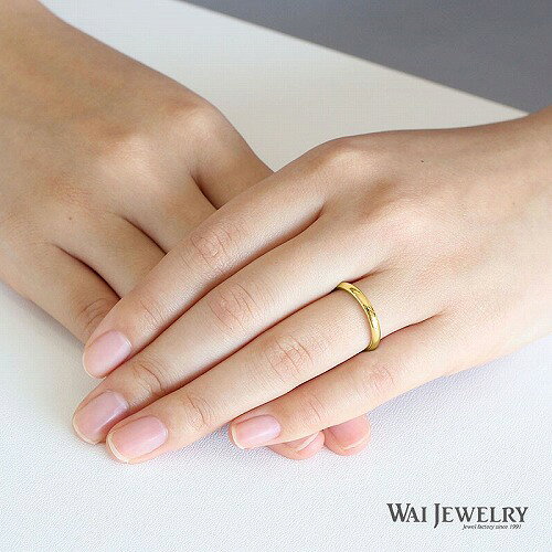 選べる金種K18YG/K18PG 18金 甲丸リング シンプル 結婚指輪 マリッジリング ペアリ...