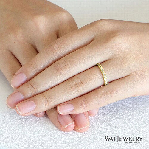 選べる金種 結婚指輪 ゴールド ダイヤモンド エタニティリング マリッジリング ペ...