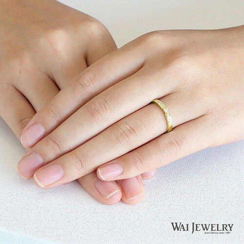選べる金種 結婚指輪 ゴールド ダイヤモンド マリッジリング ペアリング イエロー/...