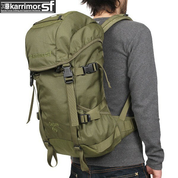 【20％OFF大特価】ミリタリー バッグ / karrimor SF カリマー スペシャルフォース Sabre30 (セイバー30) バッグパック リュックサック OLIVE 【クーポン対象外】 ミリタリー 防水性 【T】