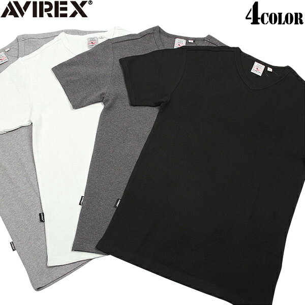 ポイント10倍！ AVIREX アビレックス VネックTシャツ 半袖 ミニワッフル 6143149 メンズ ミリタリー /【クーポン対象外】【7833134007】ミリタリー 軍物 メンズ【T】