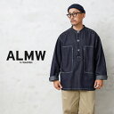 【10月上旬頃入荷予定】ALMW by WAIPER アーミー バイ ワイパー WILA-USPO U.S.ARMY バンドカラー デニム プルオーバー 日本製【クーポン対象外】【T】|ミリタリーシャツ プルオーバーシャツ デニムシャツ ワイパーインク