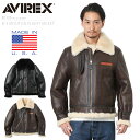 アヴィレックス 革ジャン メンズ ポイント10倍！AVIREX アビレックス 2105 B-3フライトジャケット リアルムートン MADE IN USA【クーポン対象外】【7832950006】【T】｜革ジャン ミリタリージャケット メンズ ボマージャケット レザージャケット 本革 B3 ボア ブランド