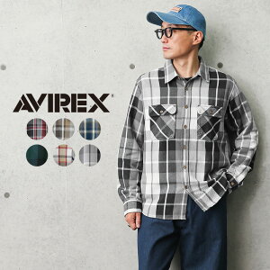 【最大18％OFFクーポン対象品】【最短翌日着】AVIREX アビレックス 6105134 デイリーウエア コットン フランネルシャツ｜メンズ トップス ワークシャツ ネルシャツ チェックシャツ カジュアル アメカジ ブランド おしゃれ 大きいサイズ【T】