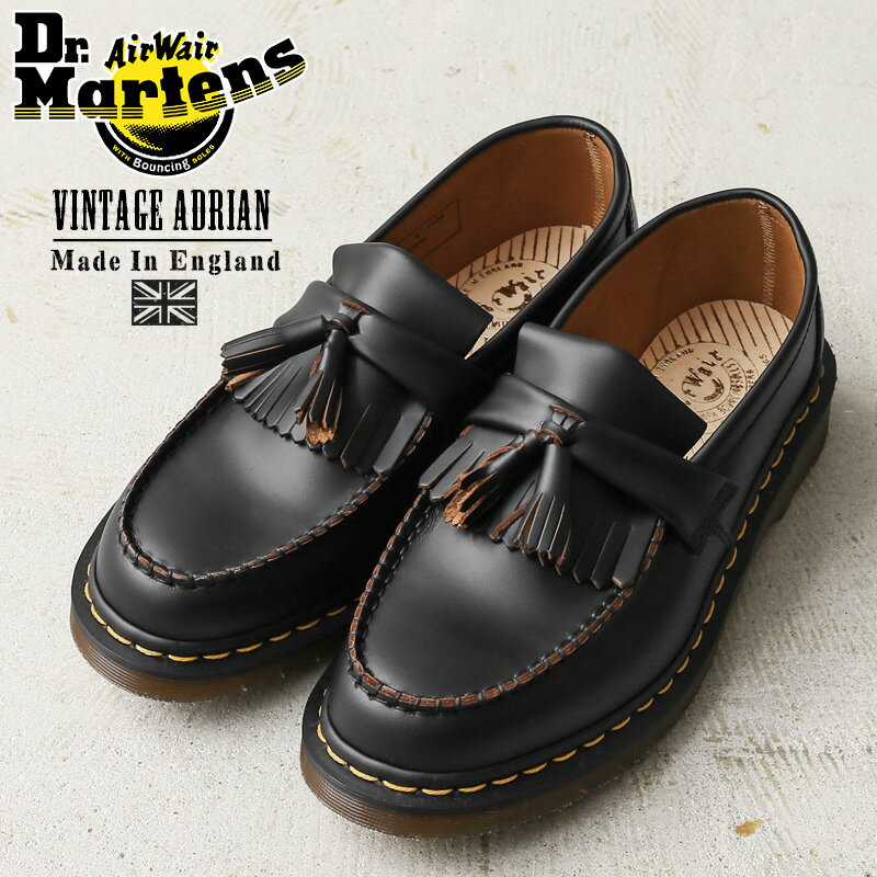 Dr.Martens ドクターマーチン VINTAGE ADRIAN エイドリアン タッセル ローファー MADE IN ENGLAND【クーポン対象外】【T】｜レザーシューズ 革靴 本革 イギリス製 ガムソール カジュアル ブランド おしゃれ