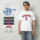 クーポンで最大15%OFF★Good On グッドオン OLSS-1246 S/S ”G UNIVERSITY” クルーネックTシャツ 日本製｜メンズ 半袖 大きいサイズ カレッジロゴ コットン100% ゆったり アメカジ ブランド おしゃれ