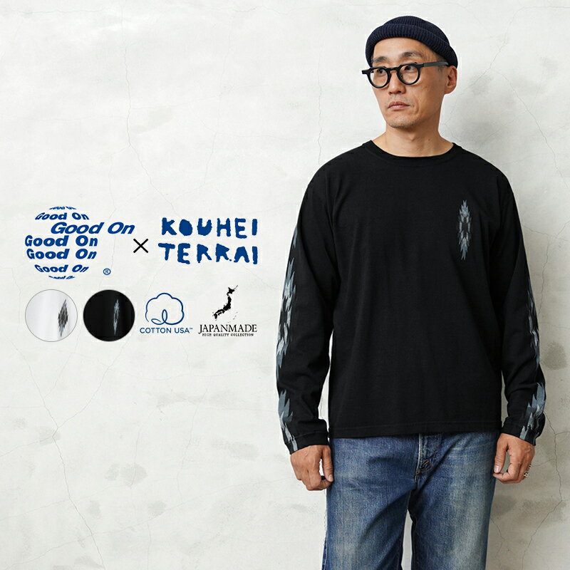 楽天WAIPER楽天市場店クーポンで最大15％OFF★【あす楽】Good On×KOUHEI TERRAI KTER-2316 CHIMAYO MONO L/S クルーネックTシャツ 日本製【Sx】【T】｜メンズ トップス ロンT 長袖Tシャツ 柄 大きいサイズ チマヨ アメカジ サーフ ストリート カジュアル ブランド おしゃれ