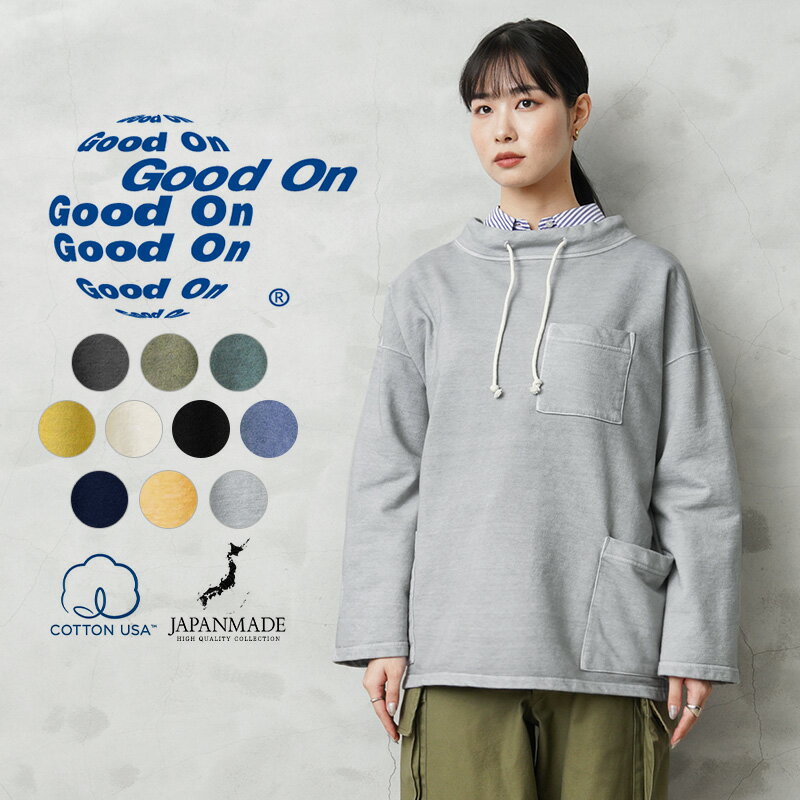 【最短即日発送】クーポンで15%OFF★Good On グッドオン GOBW-2103 TERRY SMOCK テリースモック レディース 日本製【Sx】【T】｜ファッション アメカジ スウェットパーカー ワークウェア カジュアル 国産 フレンチテリー