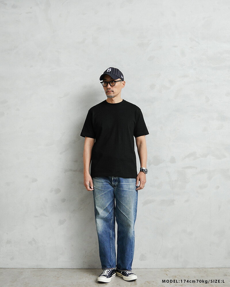 【最短即日発送】クーポンで15%OFF★Hanes ヘインズ HM1-B201（HM1-D202） Hanes T-SHIRTS KURO クルーネック Tシャツ【Sx】【T】｜黒Tシャツ パックT メンズ アメカジ ミリタリー カジュアル 厚手 丸胴 無地 ブラック タグレス 半袖 コットン ファッション トップス 夏 waiper-10135923 WAIPER楽天市場店 サンプル画像3