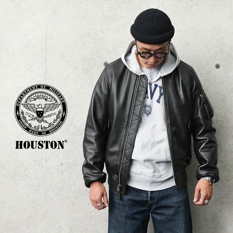 2022最新作】 HOUSTON/ヒューストン本革 レザーダウンジャケット お買得大 HOUSTON メンズ 牛革 ブラック ファーレザージャケット ヒューストン レザージャケット