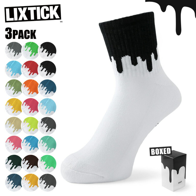 【あす楽】LIXTICK リックスティック DRIP SOCKS 3PACK ドリップ ソックス【クーポン対象外】【T】｜メンズ 靴下 パックソックス ギフト プレゼント ブランド おしゃれ 3足組