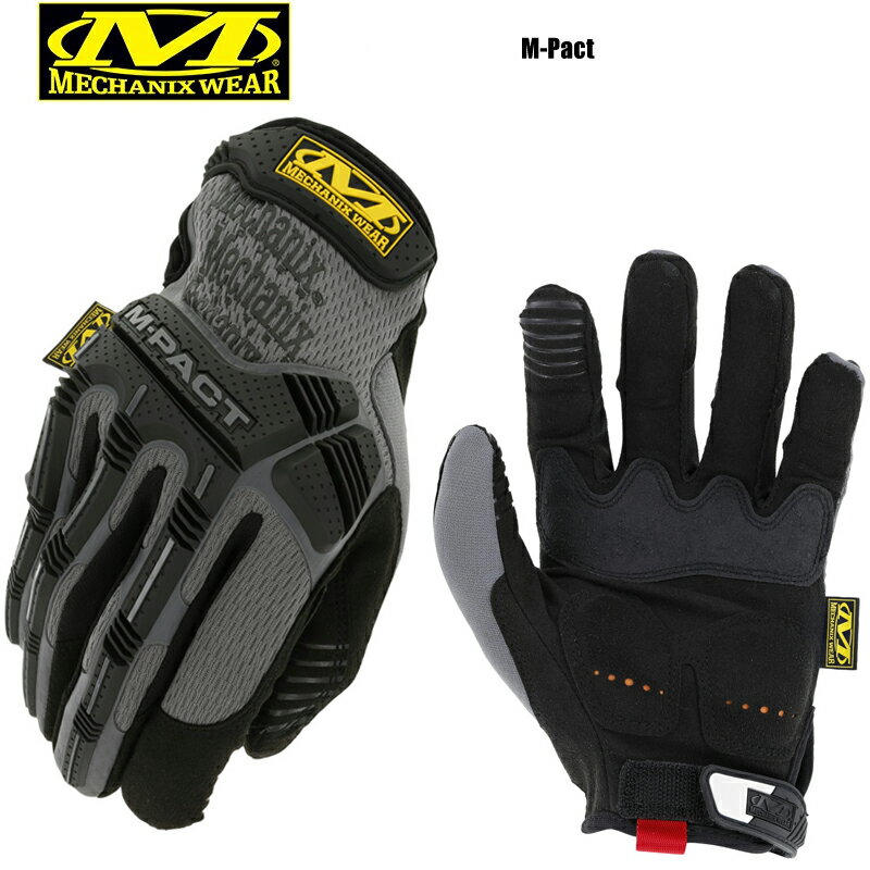 クーポンで最大15%OFF★【あす楽】MechanixWear メカニックスウェア M-Pact Glove エムパクト グローブ GREY MPT-08 【T】 ｜手袋 メンズ アウトドア キャンプ 作業 バイク 自転車 メカニック メンテナンス 丈夫 ブランド おしゃれ