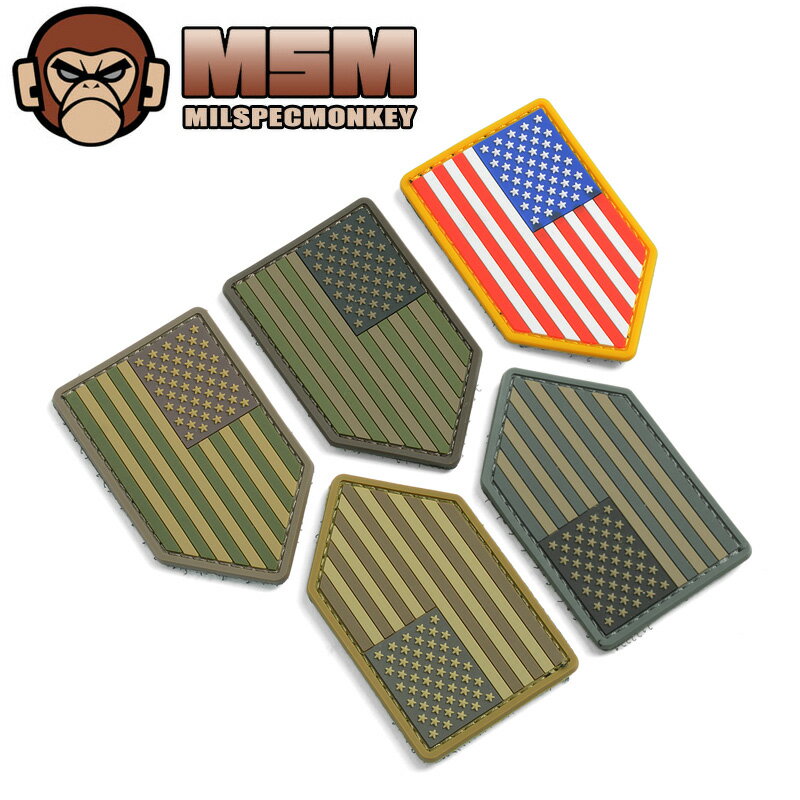 クーポンで最大18%OFF★MIL-SPEC MONKEY ミルスペックモンキー パッチ(ワッペン）US Flag Vertical Shield PVC/ミリタリー 軍物 メンズ