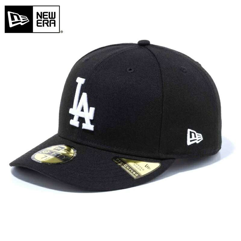 ☆【メーカー取次】NEW ERA ニューエラ MLB Pre-Curved 59FIFTY ロサンゼルス・ドジャース ブラックXホワイト 14524608 キャ...