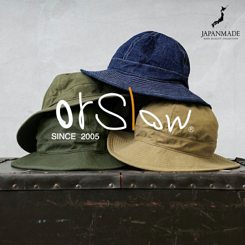 【あす楽】orSlow オアスロウ 03-001 US NAVY HAT ハット 日本製【クーポン対象外】【T】｜メンズ レディース 帽子 デニム チノ つば長め ジャングルハット カジュアル コットン 綿100 ブランド おしゃれ