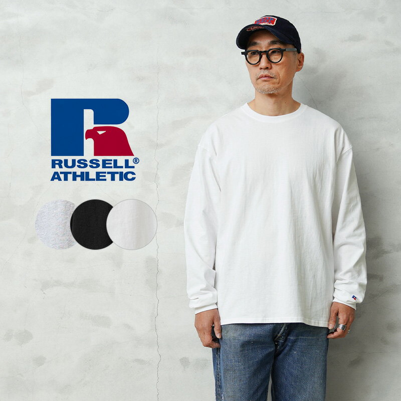 【最短即日発送】★RUSSELL ラッセル RJ-1047 U.S.Heavy Cotton Jersey L/S T ヘビーコットン Tシャツ【クーポン対象外】【T】｜メンズファッション アメカジ 長袖Tシャツ 無地 ロンT 厚手 USコットン カジュアル トップス 大きいサイズ ブランド
