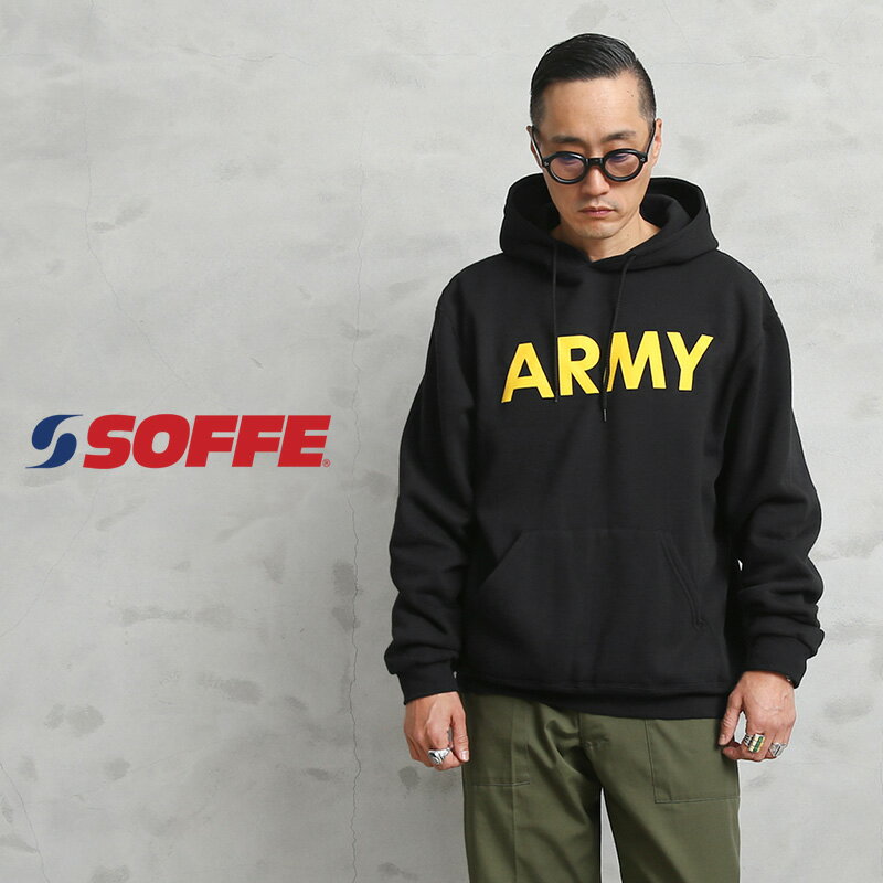 楽天WAIPER楽天市場店クーポンで最大15％OFF★【あす楽】SOFFE ソフィー 9388-0000119 ARMY プリント プルオーバー スウェットパーカー【T】｜メンズ レディース 大きめ ビッグサイズ カジュアル ワンポイント ロゴ おしゃれ ブランド デザイン ミリタリー