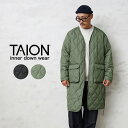 クーポンで最大18%OFF★TAION タイオン TAION-101ZML-1 LONG MILITARY LINE Vネックジップ ダウンコート【A9】【Sx...