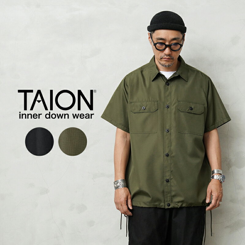 クーポンで最大18%OFF★TAION タイオン TAION-019SHNDML-1 MILITARY LINE ノンダウン ハーフスリーブシャツ