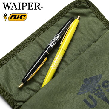 BIC× WAIPER.inc LOGO ボールペン 2pcs BLACK/YELLOW / ステーショナリー 文房具 テレワーク 在宅勤務 【クーポン対象外】