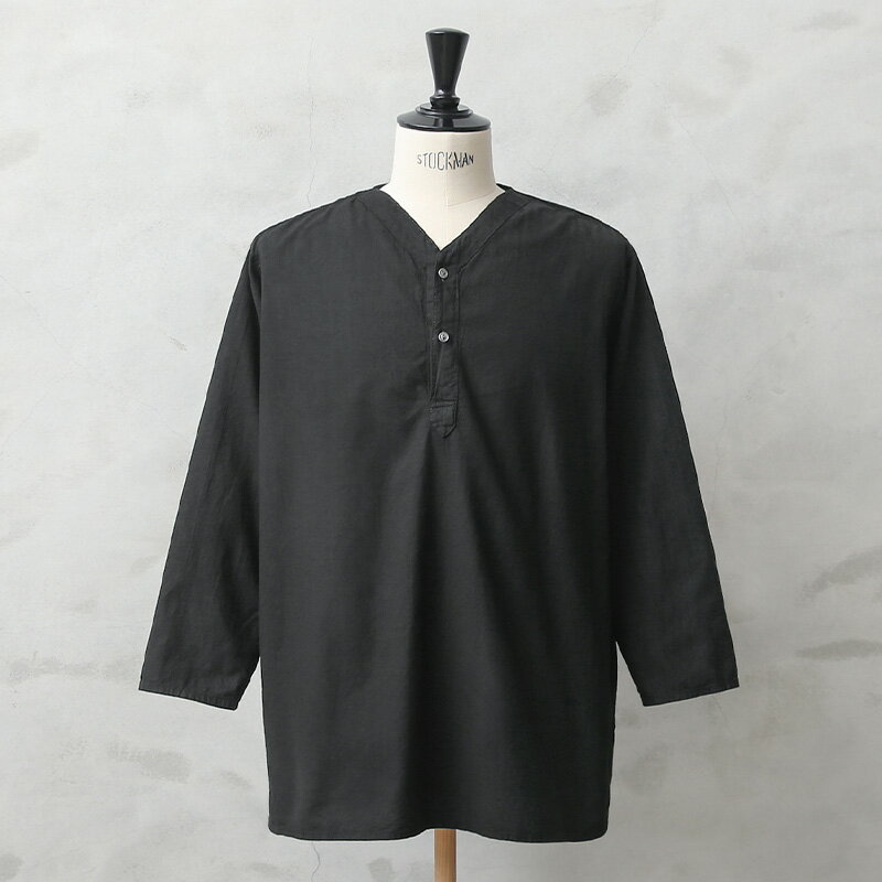 実物 新品 デッドストック ロシア軍 80s ヘンリーネック スリーピングシャツ BLACK染め【クーポン対象外】【I】|メンズ レディース トップス ミリタリ...
