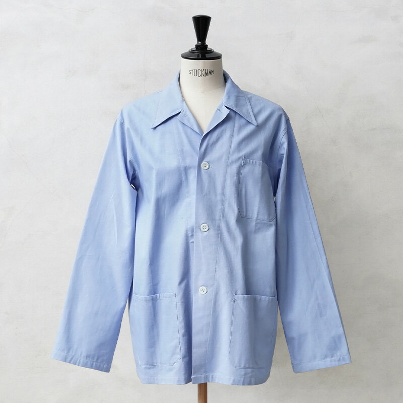 実物 新品 デッドストック フランス軍 パジャマシャツ ライトブルー【クーポン対象外】【I】|ミリタリーシャツ ワークシャツ メンズ レディース トップス 軍放...