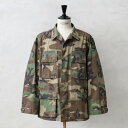 実物 USED 米軍 BDU WOODLAND CAMO ジャケット 中期型 ノンリップ｜ミリタリージャケット フィールドジャケット メンズ アウター 軍放出品 軍モノ 大きいサイズ 古着 おしゃれ カモフラージュ