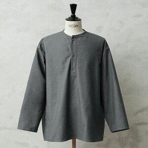 実物 新品 デッドストック ロシア軍 70s ヘンリーネック スリーピングシャツ Olive Gray【クーポン対象外】【I】｜パジャマシャツ メンズ レディース グランパシャツ トップス 大きいサイズ 長袖 無地 グレー