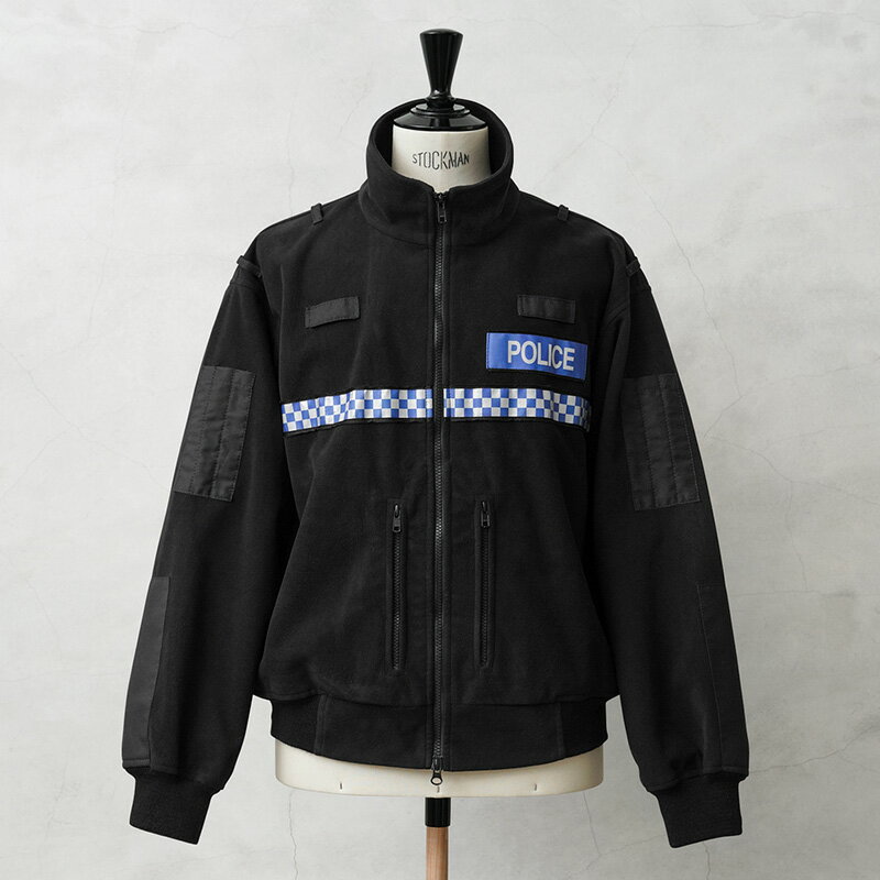 実物 USED イギリス警察 WINDPROOF POLICE フリースジャケット ポリスリフレクターあり【クーポン対象外】【I】｜メンズ アウター 防風 保温 アウトドア キャンプ 黒 ミリタリー 古着 ファッション おしゃれ