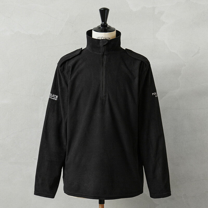 実物 USED イギリス警察 マイクロフリース L/S ハーフジップ シャツ POLICE刺繍あり【クーポン対象外】【I】｜メンズファッション ポリス 長袖 古着 ブラック ミッドレイヤー アウトドア トップス ジャケット インナー