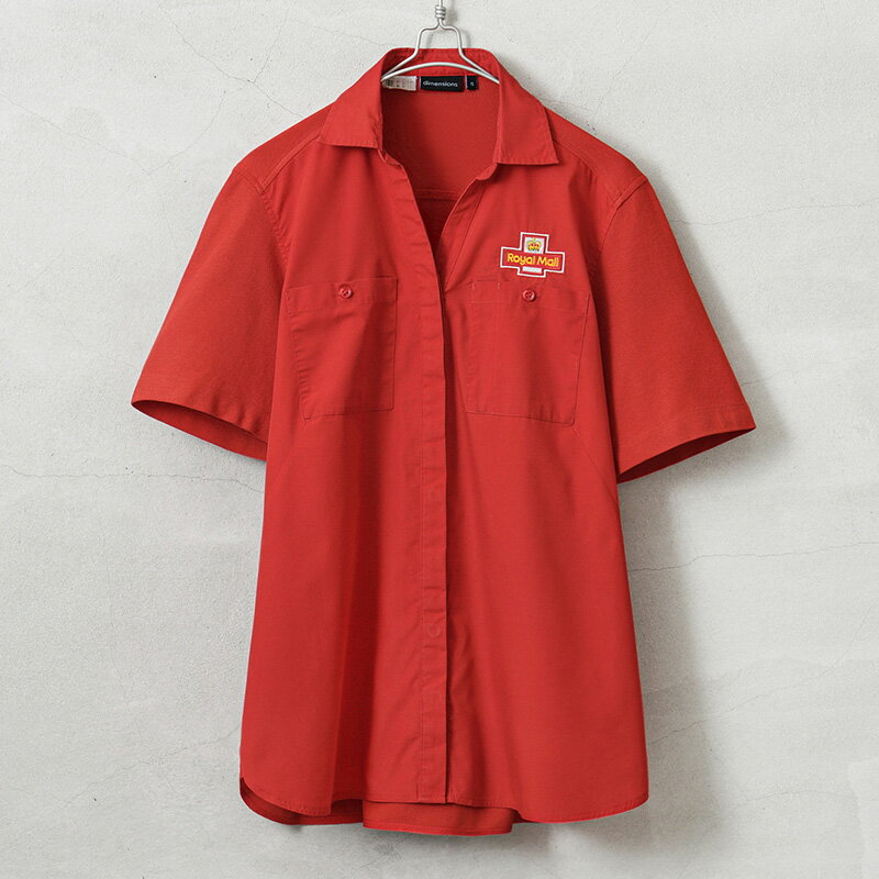 実物 USED イギリス ROYAL MAIL ロイヤルメール S/S オープンカラーシャツ RED【クーポン対象外】【I】|アメカジ メンズファッション 古着...