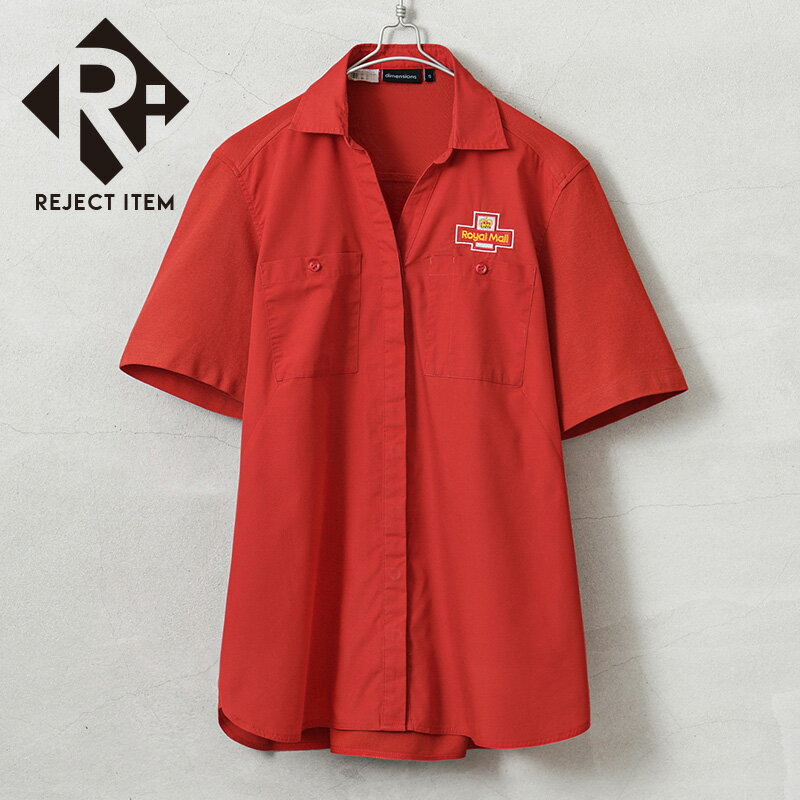 リジェクト 訳あり品 実物 USED イギリス ROYAL MAIL ロイヤルメール S/S オープンカラーシャツ RED【クーポン対象外】【I】