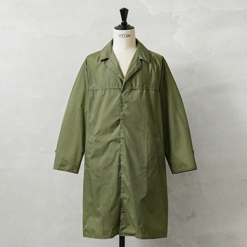 実物 USED フランス軍 レインコート OD【クーポン対象外】【I】|放出品 メンズ フレンチミリタリー ミリタリーコート ステンカラーコート 防水 撥水 レ...