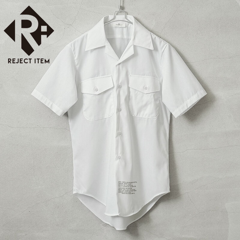 リジェクト 訳あり品 実物 新品 デッドストック 米軍 トロピカル 半袖シャツ ホワイト ステンシル【クーポン対象外】【I】