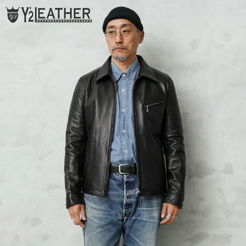 【最短即日発送】Y'2 LEATHER ワイツーレザー SR-42 STEER OIL SINGLE BREASTED シングル ライダース ジャケット / レザージャケット MADE IN JAPAN【クーポン対象外】【T】｜秋 タウンユース コットン 冬 ワイパー