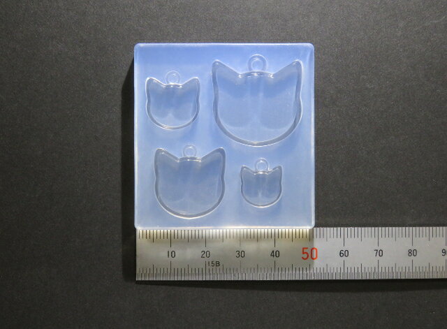 シリコンモールド　C-618ミール皿ネコ型／シリコン型／UVレジン／レジン／いきもの／ミール皿(3)