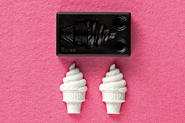 ねんど専用／スイーツデコ／ミニ立体型抜き　G-072　ぷっくりソフトクリームL