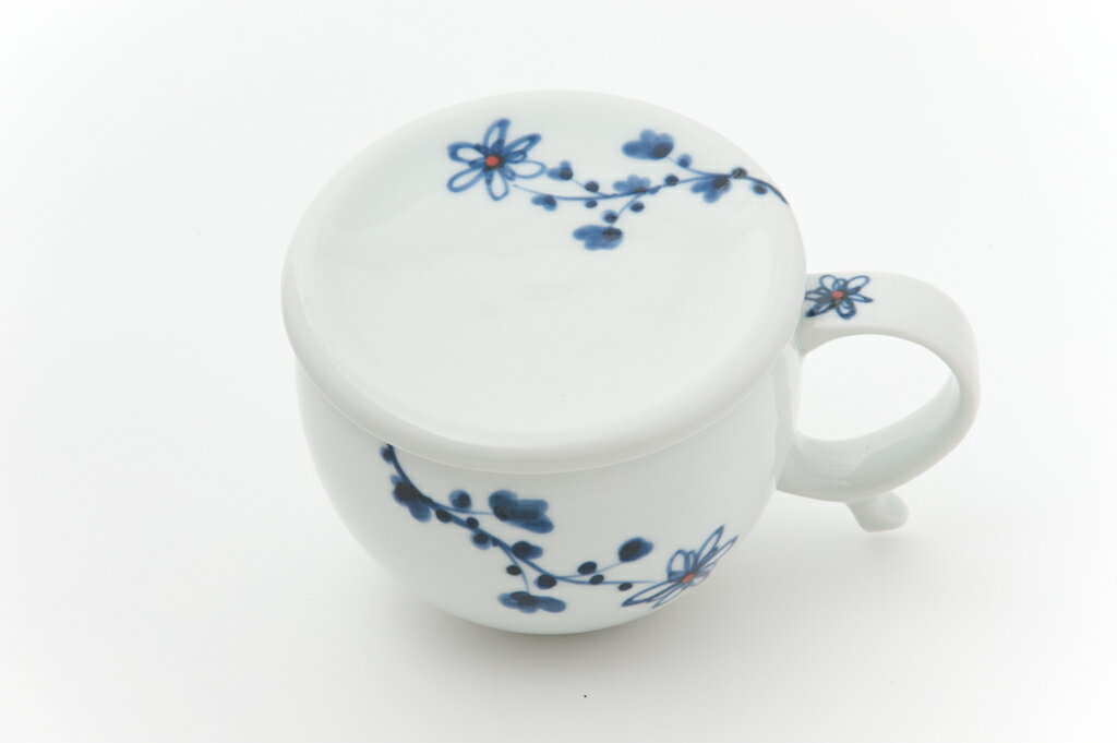 【和食器】【有田焼】【しょうが】おろし器付　生姜マグカップ　※古染花紋