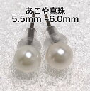 【照り巻き花珠級】アコヤ真珠ピアス 5.5mm-6mm 純チタン 直結 金属アレルギー対応 スタッド ホワイト 本真珠 6月の 誕生石 あこや真珠 パール 1...