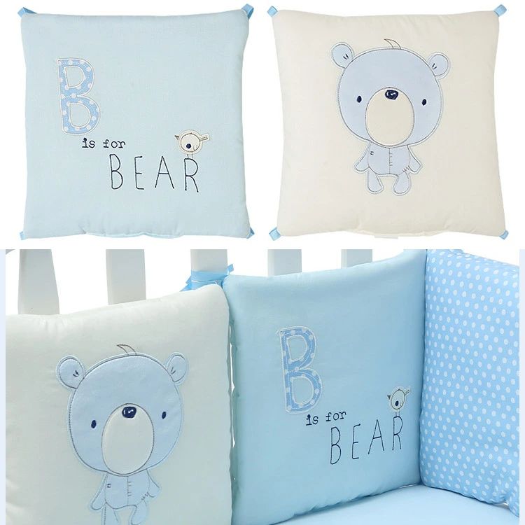 ベビーベッドガード クマ サイドガード 6個セット 四方タイプ トゥインクルスター ベビーベッド用 ごっつん防止 ベッドバンパー ベビーベッド 小物　動物デザイン 3