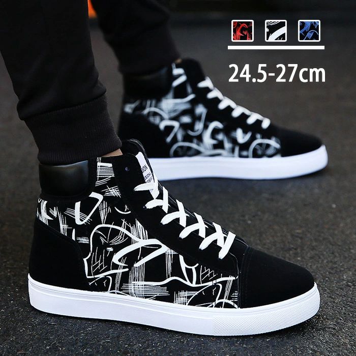 スストリート ハイカット スニーカー メンズ ウォーキングシューズ カジュアル デイリー トラベル おし..