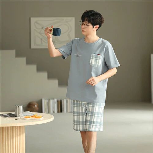 パジャマ メンズ 半袖 セットアップ 春秋 夏用 ルームウェア メンズ パジャマ 上下 セット 紳士 おしゃれ 秋冬 パジャマ メンズ 大きいサイズ かっこいい プレゼント 父の日 男性用 部屋着 人気 寝返りしやすい お洒落 肌触りがいい 通気性 が良い ブルー