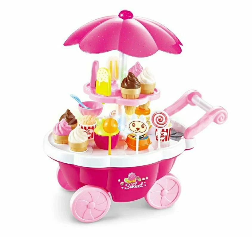 アイスクリーム屋さんごっこ ままごと遊び お店屋さんごっこ おもちゃ 豪華39点セット キラキラライト カラフルアイスクリーム デザートセット お会計ごっこ お...