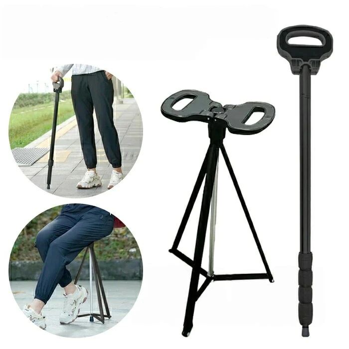 歩行杖 ステッキチェア 折りたたみ杖 登山杖 頑丈 軽量 アルミ製 座れる 杖 椅子 スティック チェア 滑り止め 落下防止 高齢者 男女兼用 登山 歩行支援 散歩 アウトドア 旅行 釣り スポーツ観戦 介護 福祉