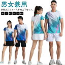 シャツ ユニフォーム 上下セット パンツ 卓球ウェア トップス 卓球 スカート レディース セットアップ 通気性 卓球 練習着 Tシャツ ショートパンツ メンズ...