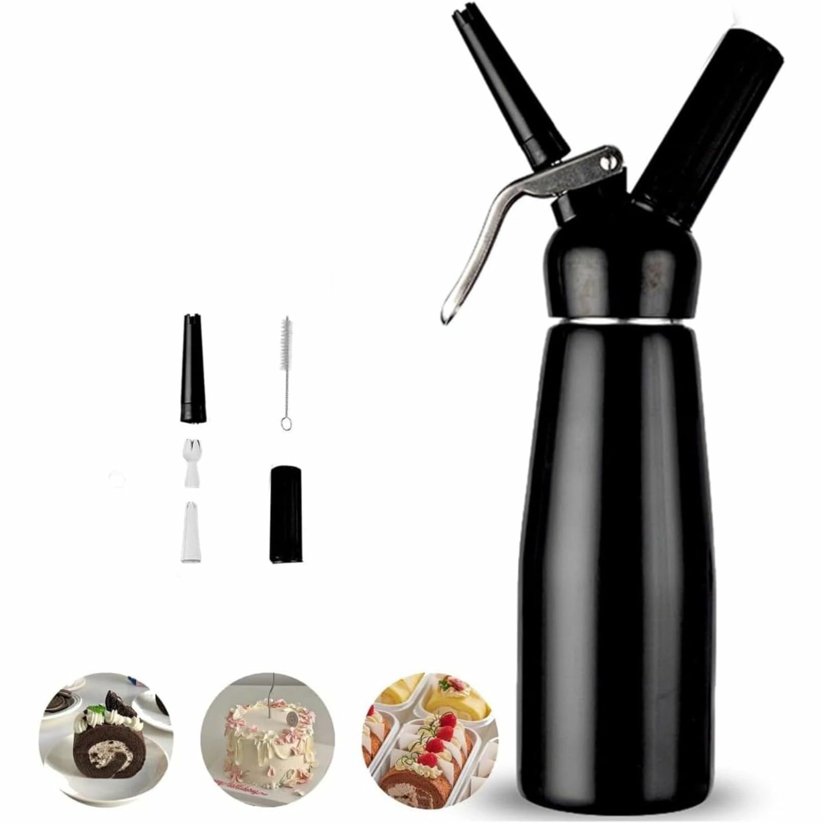 【業務用/家庭用】500ml エスプーマ機 アルミ合金製 携帯式 CO2カートリッジ対応 スパークリング泡立て..