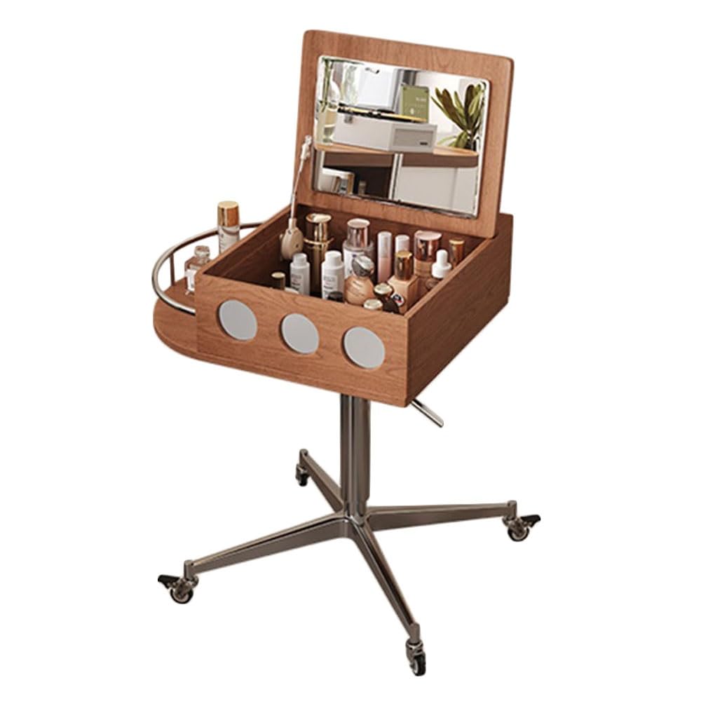 ドレッシングテーブル ソリッドウッドドレッシングテーブル 小型 可動式化粧台 リフティング可能 ミニ..