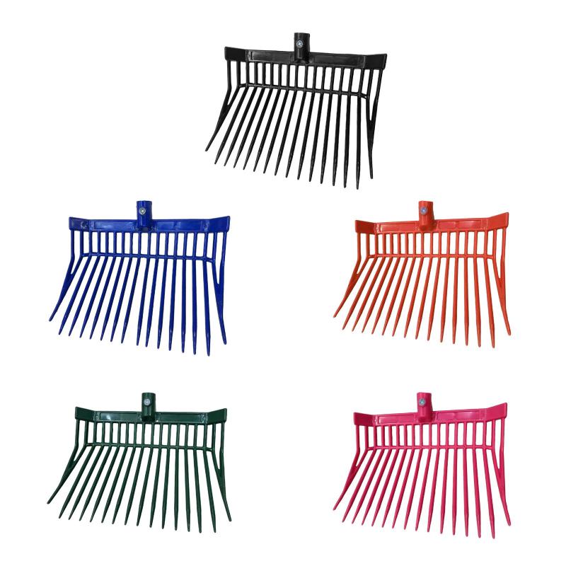 馬糞フォーク交換用ヘッド.雑草.農場.草.干し草の収集用の角度付き歯を備えた馬糞レーキ再利用可能な機器