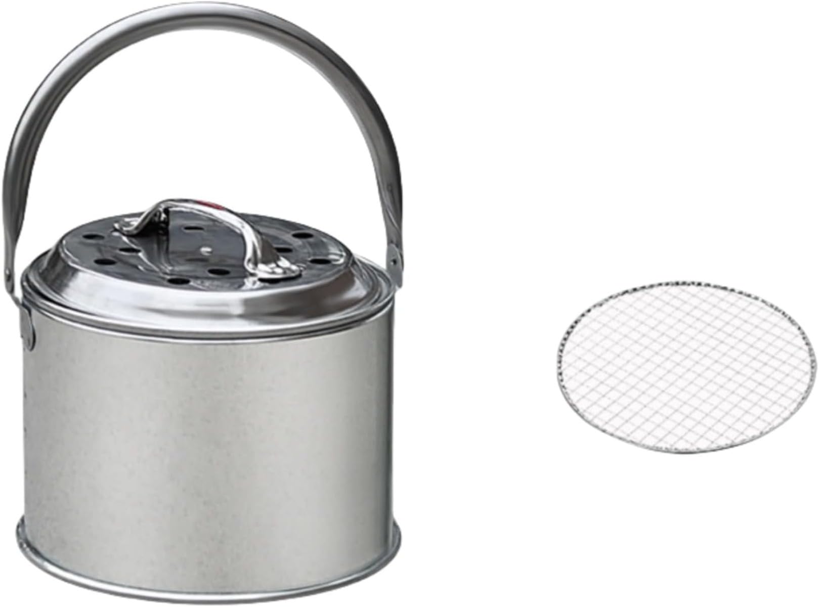 練炭コンロ 卓上七輪 バーベキューコンロ 網付き 火消し壺 軽量コンパクト設計 焦げ付き防止 炭火コン..