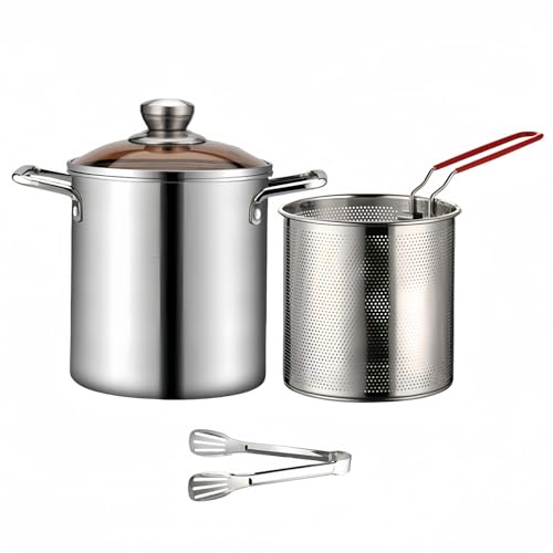 パスタ鍋 20cm 3L 深型 パスタ鍋 煮物 304ステンレス構造 ガラス鍋蓋付 シルバー 鍋 オール熱源対応 30..